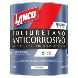 Pintura anticorrosiva de poliuretano rojo 1/4 de galón Lanco