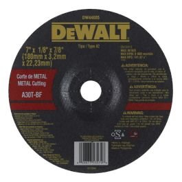 Disco de corte metal 177 x 3.17 x 22.23 mm (7" x 1/8" x 7/8") tipo 42 DEWALT