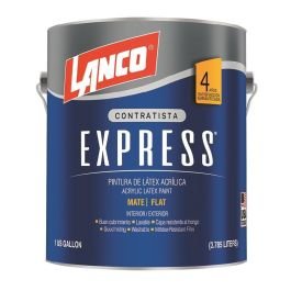 Pintura látex Express blanco mate 3.78 L (1 gal) Lanco