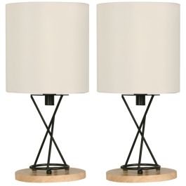 Set de 2 lámparas de mesa moderna negro 1 luz e27 21363 IKELITE