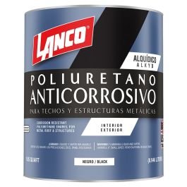 Pintura anticorrosiva de poliuretano negro 1/4 de galón Lanco