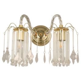 Aplique acrílico dorado 2 luces e27 30983 IKELITE