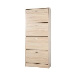 Zapatera melamina color natural 4 puertas (63 x 150 x 24) cm