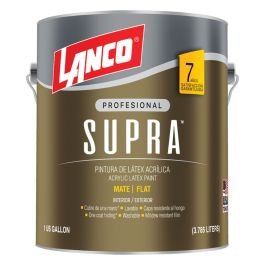 Pintura látex Supra blanco mate 3.78 L (1 gal) Lanco