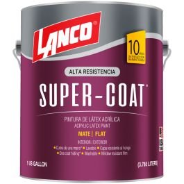 Pintura látex Super-Coat blanco mate 3.78 L (1 gal) Lanco