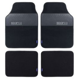 Set 4 alfombras con talonera negro Sparco