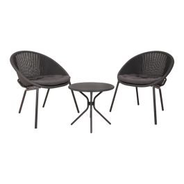 Set para jardín bistró 3 piezas negro Basic Living en San Ildefonso