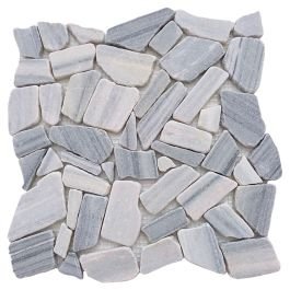 Malla decorativa piedra de cuarzo (30 x 30) cm Pebbles Grey Quartz Aplicación Interior y exterior