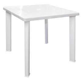 Mesa plástica cuadrada blanca