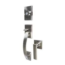 Cerradura entrada principal con llave cilindro sencillo Tavaris níquel satinado Kwikset