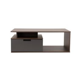 Mesa de centro nogal con gavetero gris