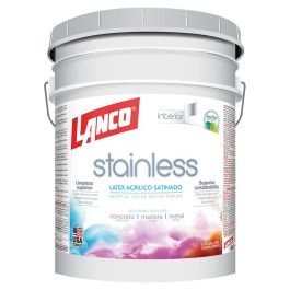 Pintura látex Stainless blanco satín 18.93 L (5 gal) Lanco