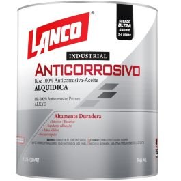 Pintura anticorrosiva industrial verde 1/4 de galón Lanco