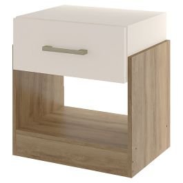 Mesa de noche MDP café claro con blanco (47 x 37.8 x 51.2) cm Carraro