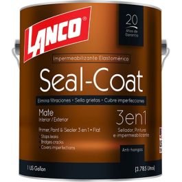 Pintura látex Seal-Coat 3 en 1 deep mate 3.78 L (1 gal) Lanco