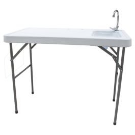 mesa plegable con fregadero, perfecta para espacios reducidos volviendose una práctica solución para cualquier hogar