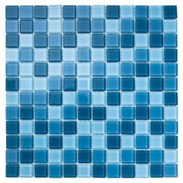 Malla decorativa vidrio (30 x 30) cm Azul Traful