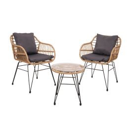 Set para jardín bistró 3 piezas beige Basic Living