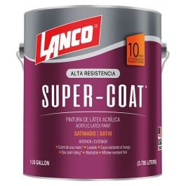 Pintura látex Super-Coat blanco satín 3.78 L (1 gal) Lanco