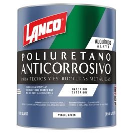 Pintura anticorrosiva de poliuretano verde 1/4 de galón Lanco