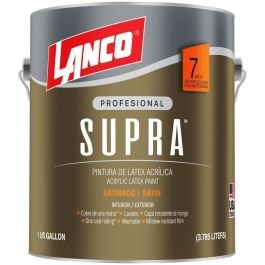 Pintura látex Supra pastel satín 3.78 L (1 gal) Lanco
