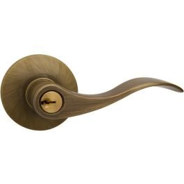 Chapa con llave queen para dormitorio latón antiguo Kwikset