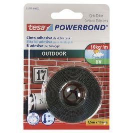 Cinta doble cara uso exterior 19 mm x 1.5 m (3/4") transparente Tesa