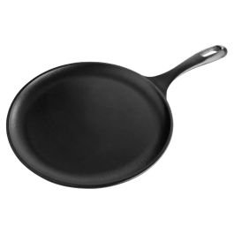 Plancha redonda 26.6 cm de hierro fundido precurado negro Victoria
