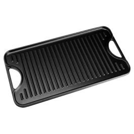 Plancha rectangular reversible (47 x 25) cm de hierro fundido precurado negro Victoria