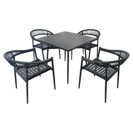 Set de jardín 5 piezas acero cojines incluidos Bas en San Matías