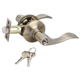 Manija con llave aston para dormitorio latón antiguo Yale