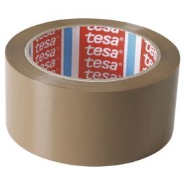Cinta adhesiva de empaque 5.08 cm x 90 m (2") café 6 unidades Tesa
