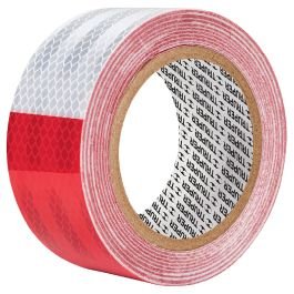 Rollo de cinta reflectiva 5 cm x 9 m (2") rojo y blanco en El Triunfo