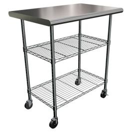 Mesa de trabajo con ruedas acero inoxidable 3 niveles ( en Tapalhuaca