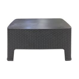 Mesa plástica de centro rattán café oscuro Sanchia en Tenancingo