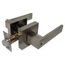 Manija cuadrada con llave para dormitorio satinado
