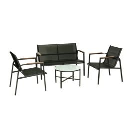 Set de jardin 4 piezas negro mate