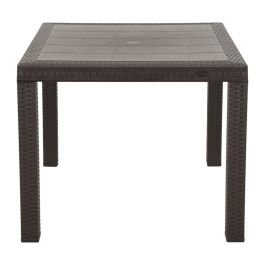 Mesa ratan (89 x 89 x 74.5) cm café
