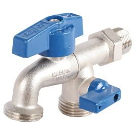 Llave de chorro dual corta (12.7 x 19) mm NPT-NH 1/4 de