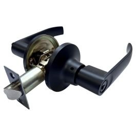 Manija con llave para dormitorio negro mate