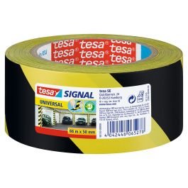 Rollo cinta de señalización 66 m amarillo-negro Tesa