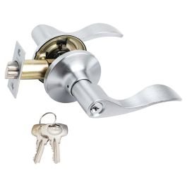 Manija con llave aston para dormitorio cromo satinado