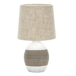 Lámpara de mesa moderna blanco y beige 1 luz BC461