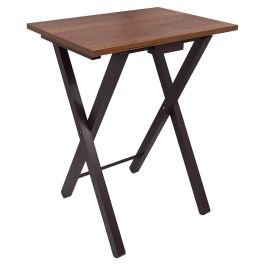Mesa auxiliar de melamina plegable caramelo (59 x 48 x