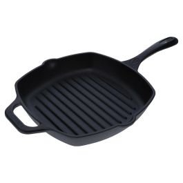 Sartén grill (25 x 25) cm de hierro fundido precurado n