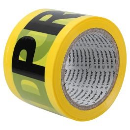 Rollo de cinta de demarcación "Prohibido" 100 m amarillo Truper