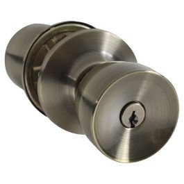 Pomo con llave york para dormitorio latón antiguo