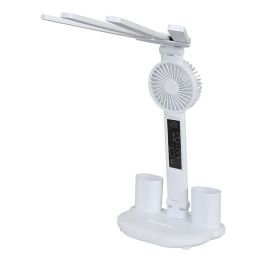 Lámpara de mesa con ventilador blanca 1 luz eléctrica 34295