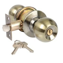 Pomo con llave para dormitorio bronce antiguo